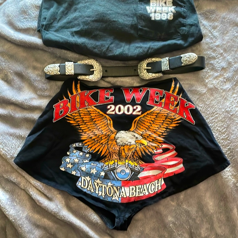 Bike week vintage stretchy booty shorts / hot pants